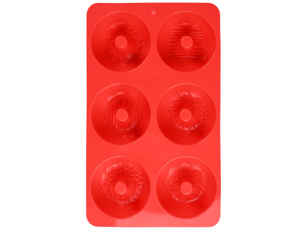 Форма для выпечки Donuts, 6 ячеек, силикон, 27,5×16,5см (цена за 1шт)