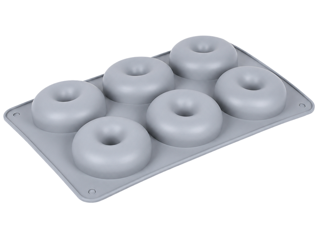 Форма силіконова Donuts, для пончиків, 6 комірок, 27,8×17,7 см, 4 кольори (ціна за 1шт)