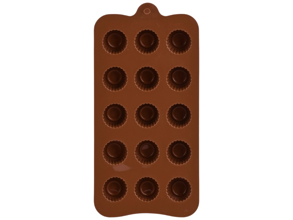 Форма для цукерок Sweets, 15 вічок, силікон, 20,5×10,3см, колір коричневий
