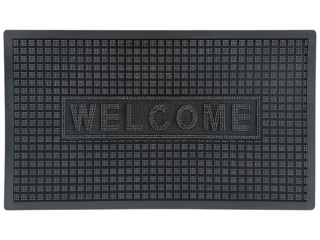 Килимок придверний Wellcome, ПВХ, 45×75см, колір графітовий