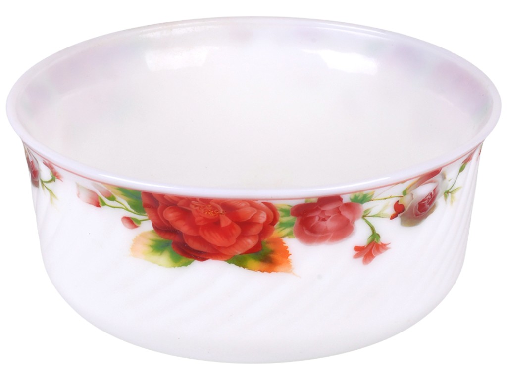 Набор салатников с крышками, стеклокерамика, 14/16,5/19,5см, 4 дизайна (цена за набор 3 предмета)