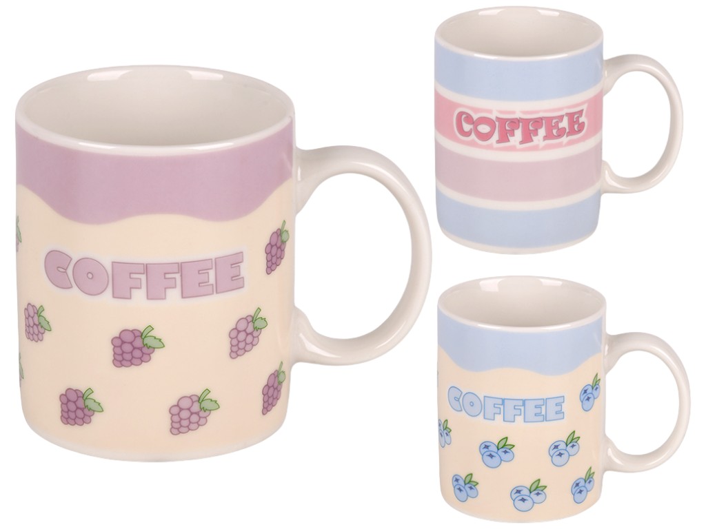 Чашка Coffee, кераміка, 340мл, 3 дизайни (ціна за 1шт)