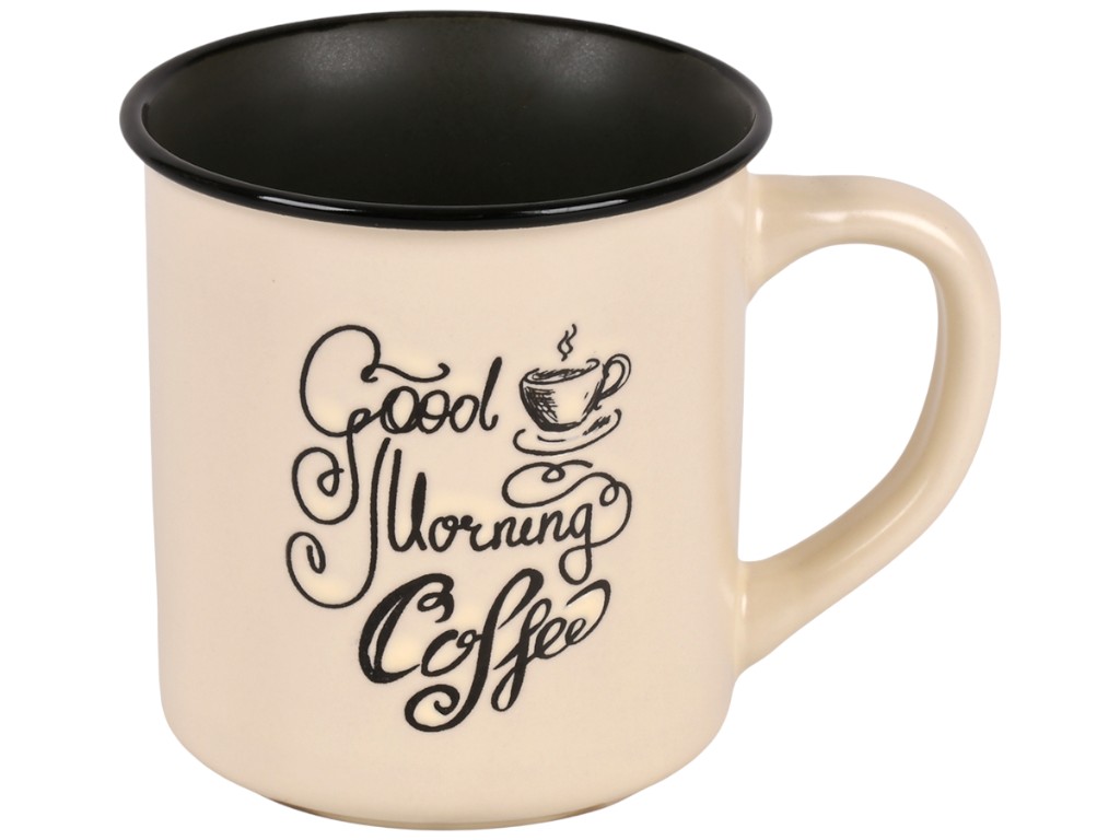 Чашка Coffee, кераміка, 360мл, колір бежевий