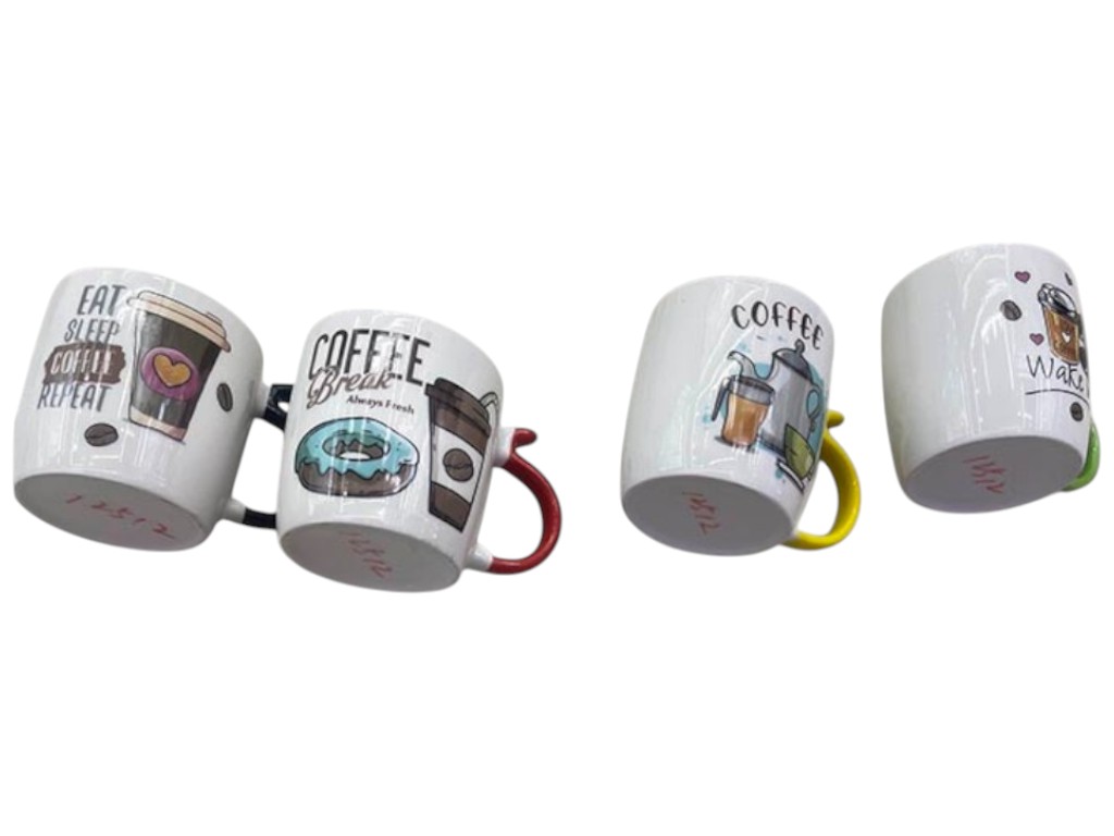 Чашка Coffee break, керамика, 340мл, 4 дизайна (цена за 1шт)