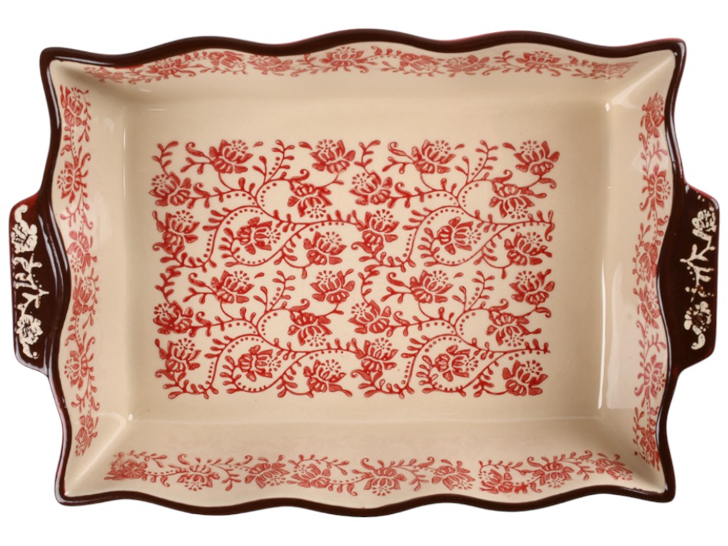 Форма для запекания Ornament, керамика, 27×19×6см, цвет красный