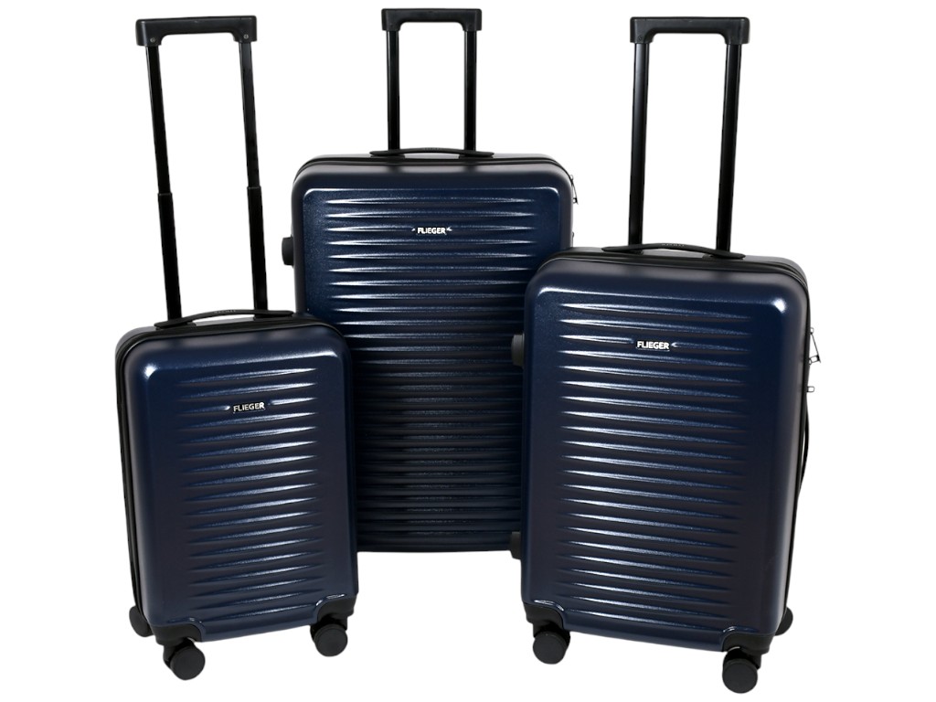 Чемодан с кодовым замком, пластик, металл, 20/24/28 дюймов, цвет черный (цена за набор 3шт)