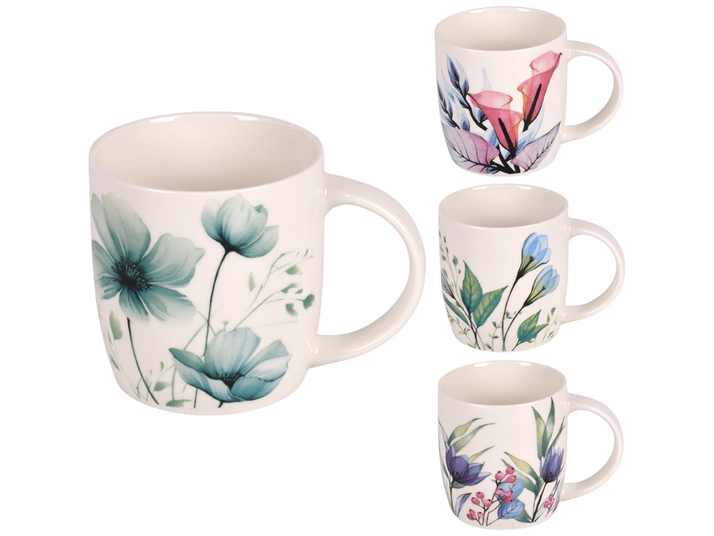 Чашка Bloom, кераміка, 350мл, 4 дизайни (ціна за 1шт)