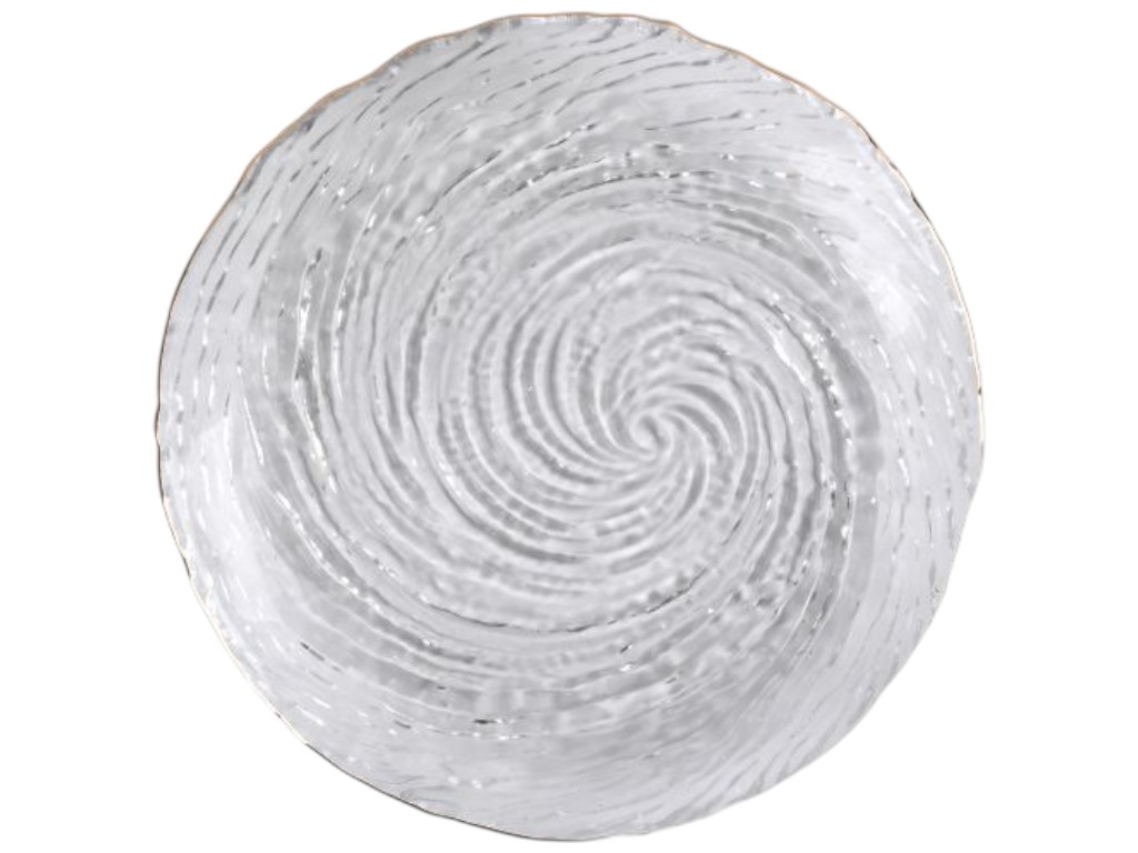 Блюдо Whirlpool, стекло, 27см, цвет прозрачный с золотистой каймой