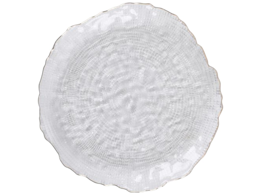 Блюдо Diamante, стекло, 27см, цвет прозрачный с золотистой каймой