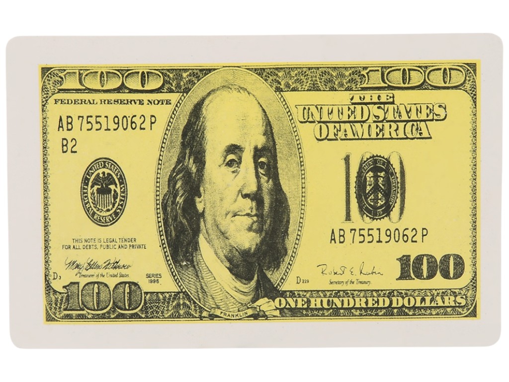 Карты игральные Dollar, пластик, бумага, 9×6см, цвет золотистый, 54шт