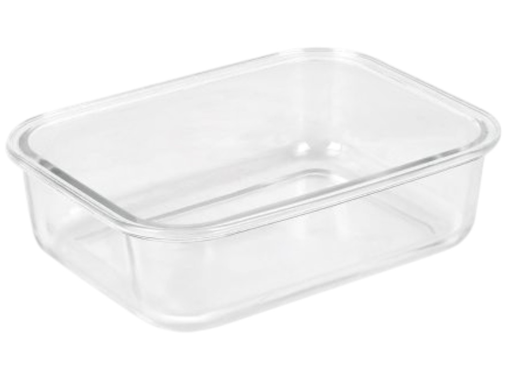Контейнер із бамбуковою кришкою Rectangle, скло, 370мл