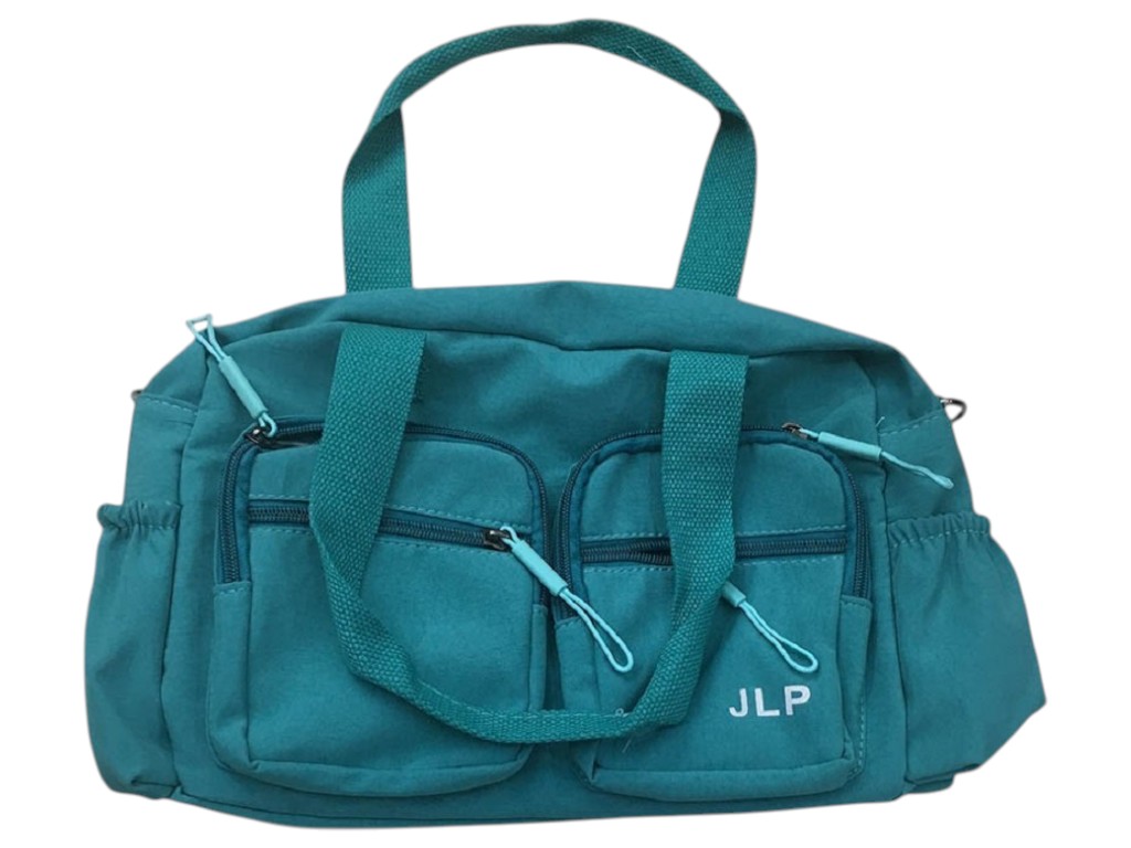 Сумка дорожная JLP, компактная, карманы на молнии, боковые отделения, полиэстер, 32×21см, цвет синий