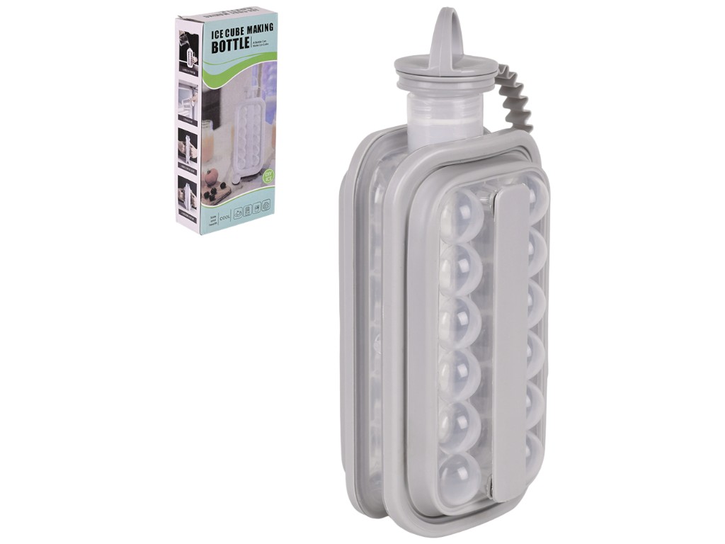 Форма для льда Ice cube making Bottle, пластик, 27,5×11,5×6см, цвет серый