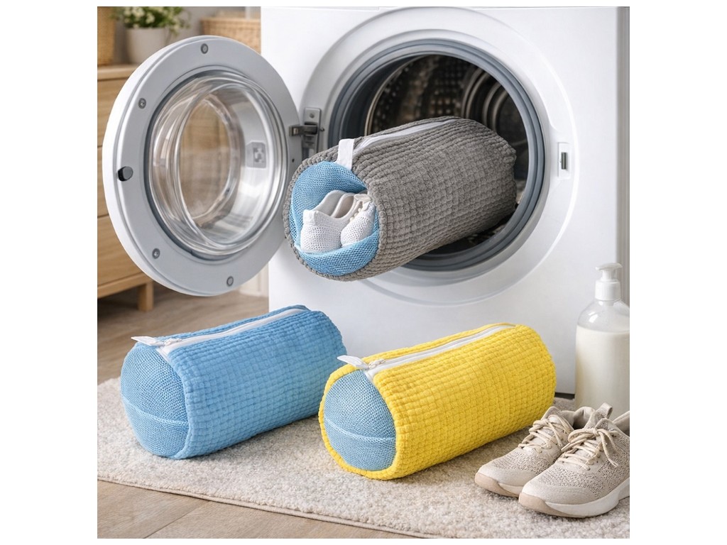 Мішок для прання взуття, речей, іграшок, поліестер, 37×16см (ціна за 1шт)
