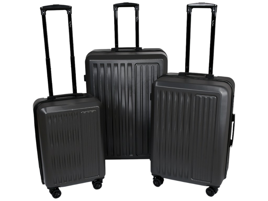 Чемодан с кодовым замком, пластик, металл, 20/24/28 дюймов, цвет серый (цена за набор 3шт)