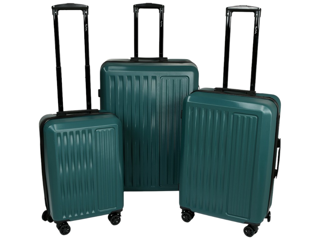 Чемодан с кодовым замком, пластик, металл, 20/24/28 дюймов, цвет изумрудный (цена за набор 3шт)