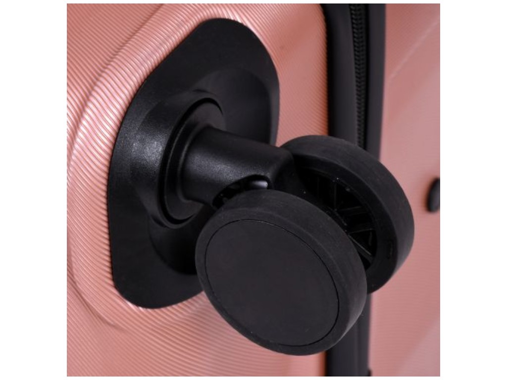 Чемодан с кодовым замком, пластик, металл, 20/24/28 дюймов, цвет розовое золото (цена за набор 3шт)