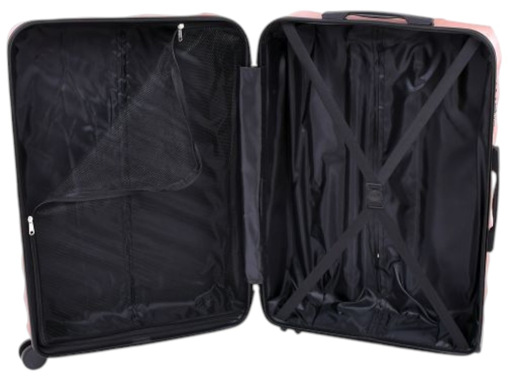 Чемодан с кодовым замком, пластик, металл, 20/24/28 дюймов, цвет розовое золото (цена за набор 3шт)