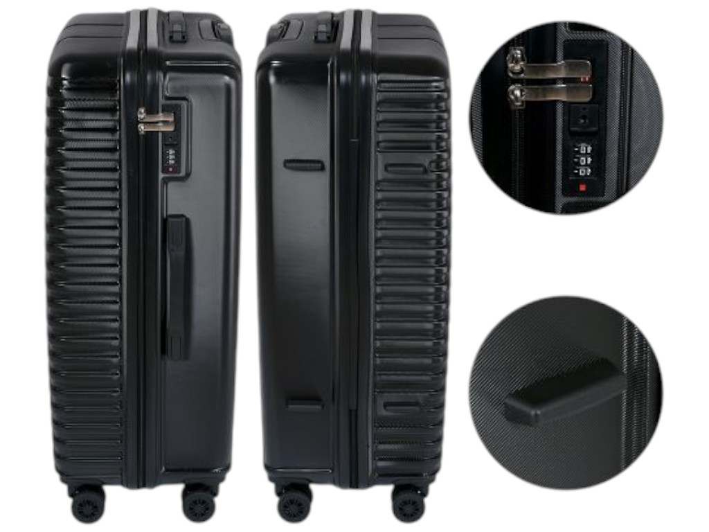 Чемодан с кодовым замком, пластик, металл, 14/20/24/28 дюймов, цвет чёрный (цена за набор 4шт)
