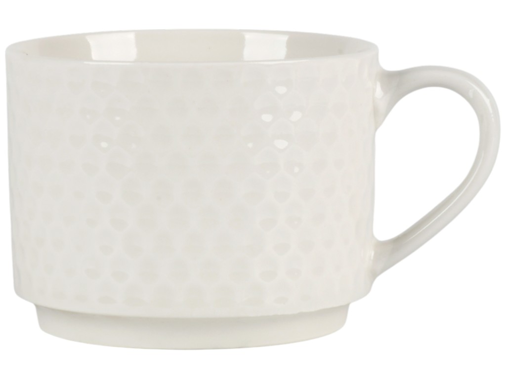 Чашка Honeycomb, порцеляна, 250мл, колір білий (ціна за набір 3шт)