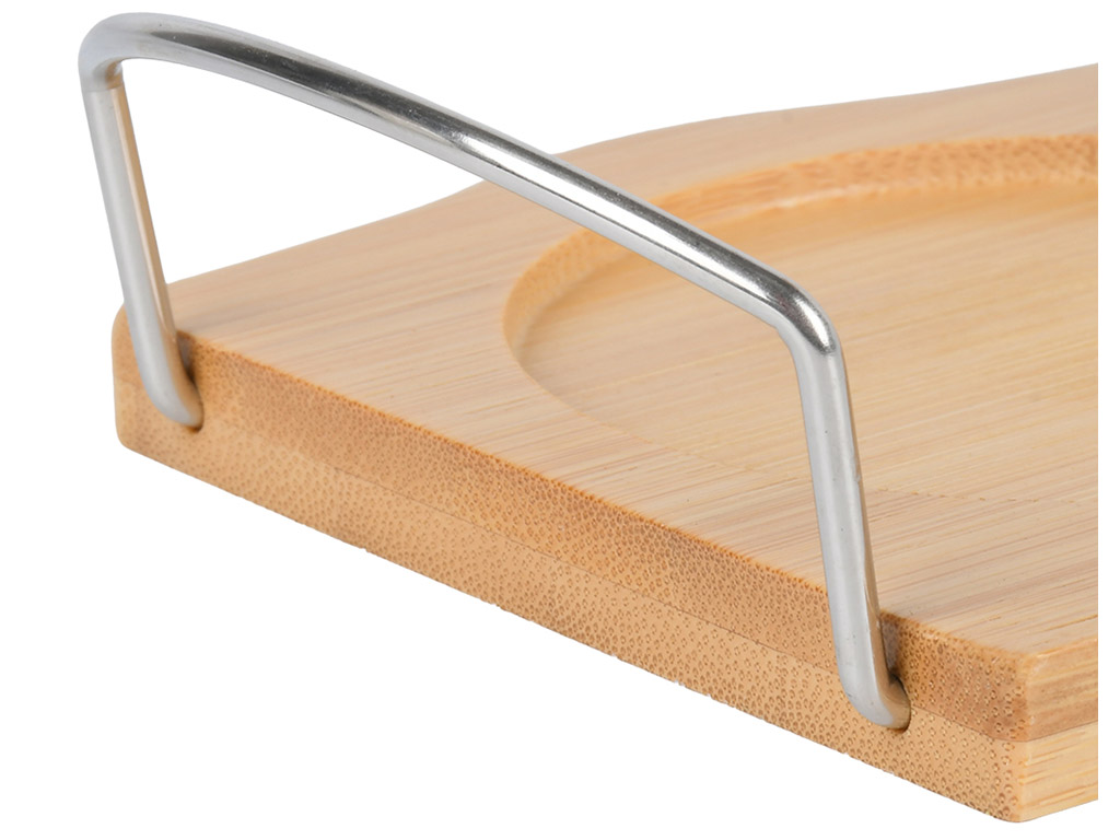 Набір банок на бамбуковій підставці, фарфор, 350мл, колір білий (ціна за 4 предмети)