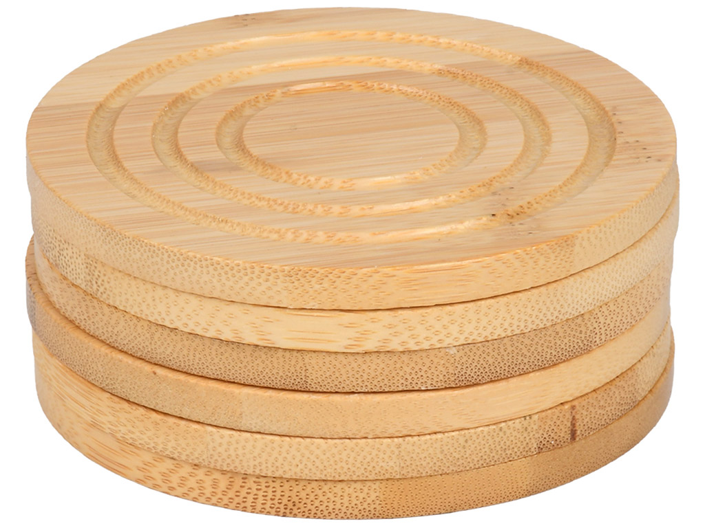 Сервіз чайний на бамбуковій підставці, порцеляна, 180мл, колір білий (ціна за набір 13пр)