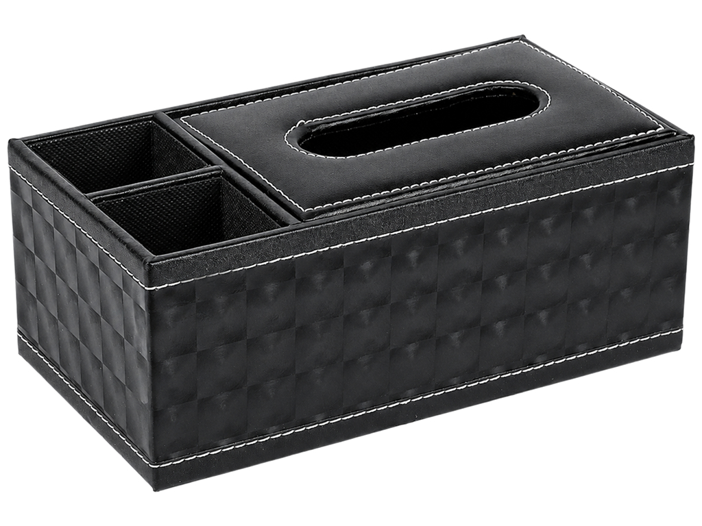 Диспенсер для серветок Black, дерево, PU, з відділеннями, 24×13×10 см Диспенсер для серветок Black, дерево, PU, з відділеннями, 24×13×10 см