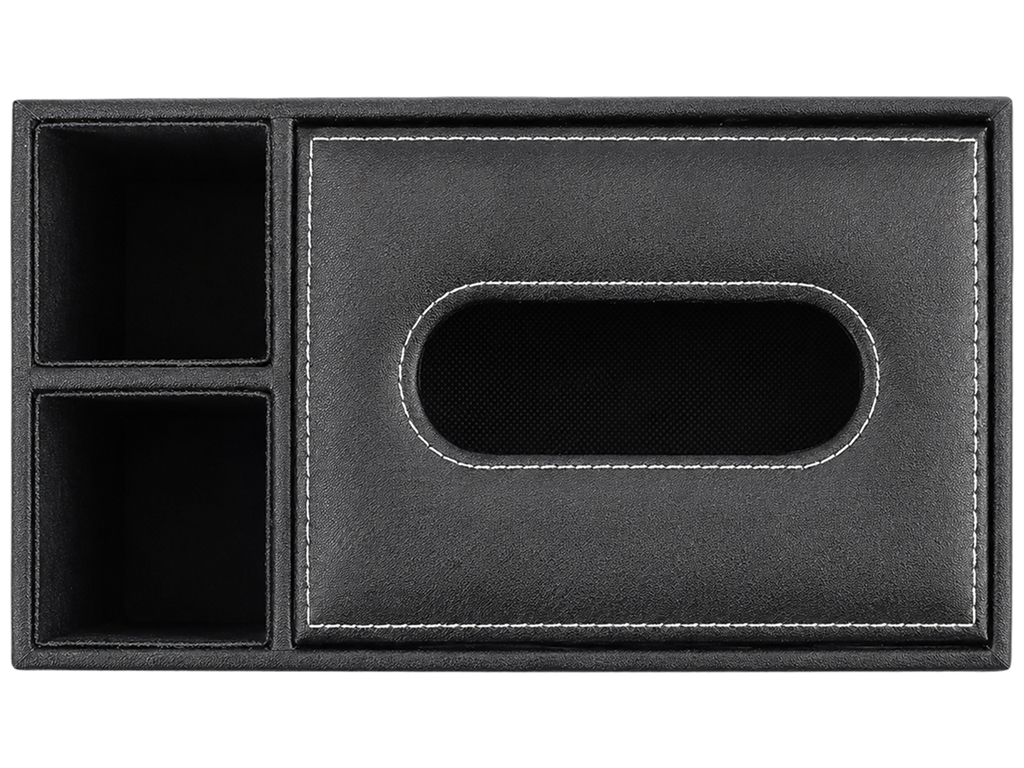 Диспенсер для серветок Black, дерево, PU, з відділеннями, 24×13×10 см