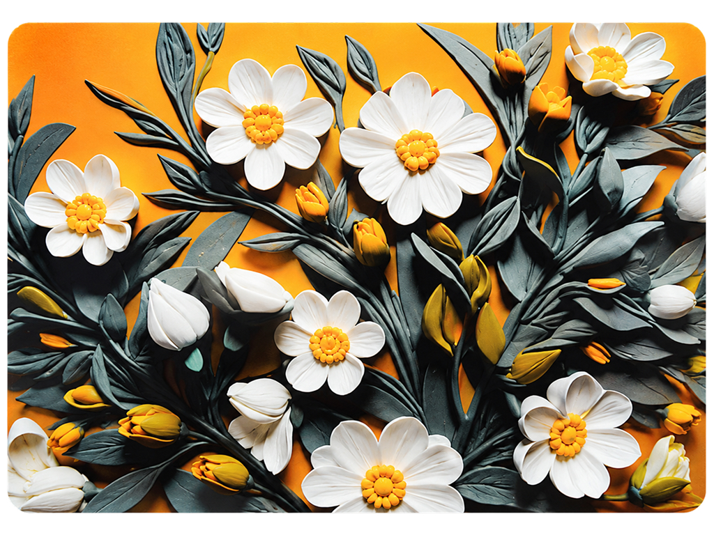 Коврик в ванную Bloom, диатомит, цветочный принт, 38×58 см, 5 дизайнов (цена за 1шт)