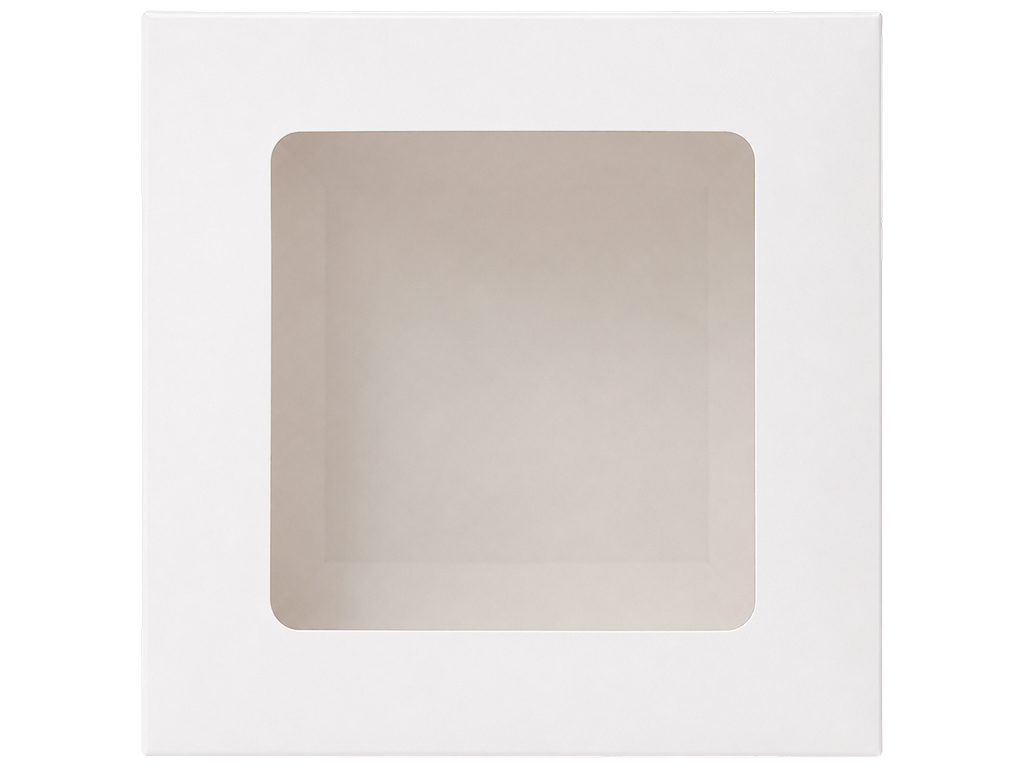Коробка картонная для чизкейка, пирога, капкейков, с окошком, 25×25×12,5 см (цена за 1шт)