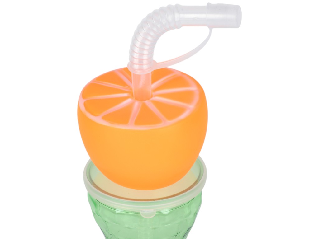 Стакан с крышкой и трубочкой Juicy fruits, пластик, 500мл (цена за 1шт)