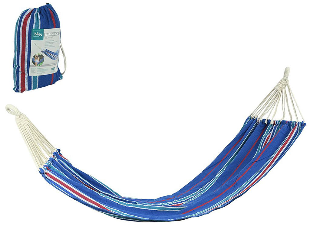 Гамак, бавовна, льон, 100×285см, колір синій