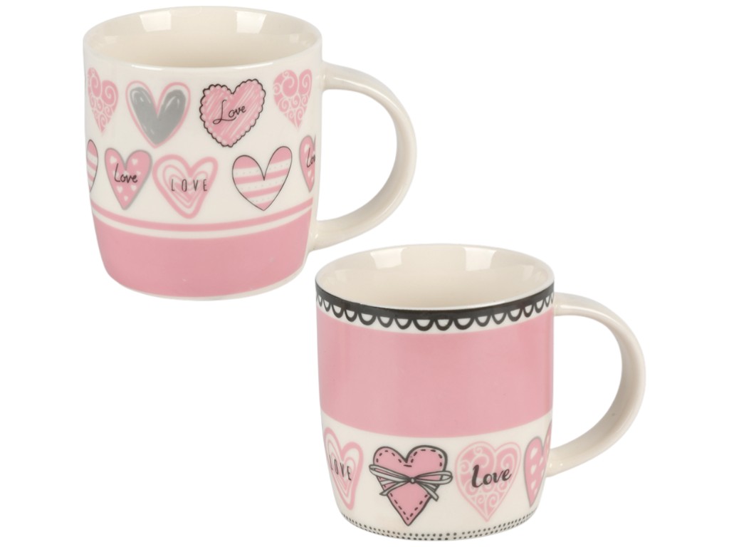 Чашка Love, порцеляна, 350мл, 8,5х9см, 4 дизайни (ціна за 1шт)