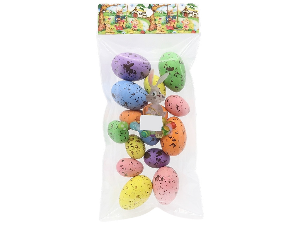 Великодній декор Easter eggs крапчасті, набір 15шт (ціна за упаковку)