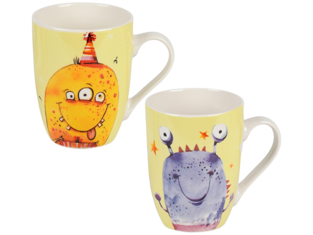 Чашка Monsters, порцеляна, 350мл, 4 дизайни (ціна за 1шт)