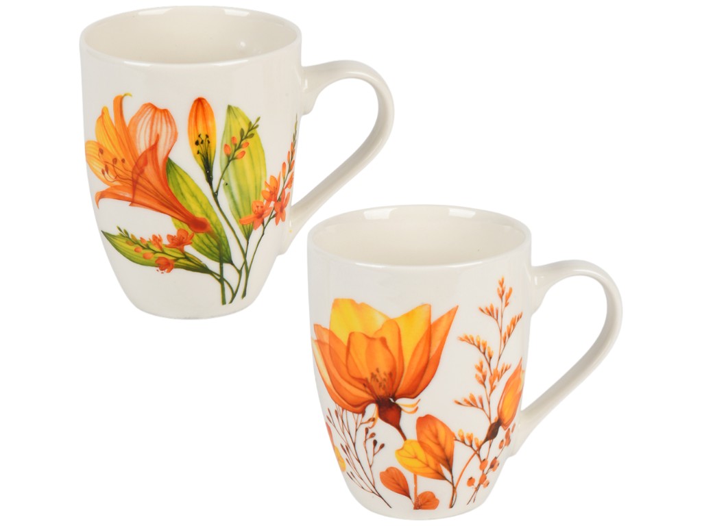 Чашка Eden, фарфор, 330мл, цвет белый, 4 дизайна (цена за 1шт)