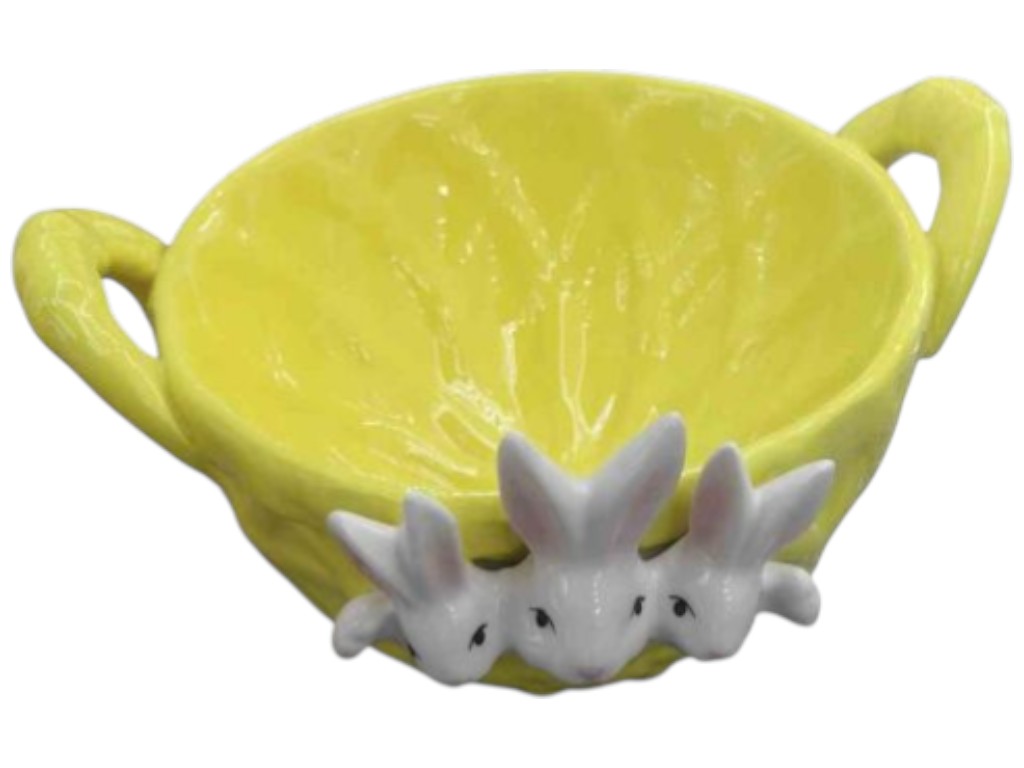 Цукерниця великодня Easter, кераміка, 15см, колір жовтий