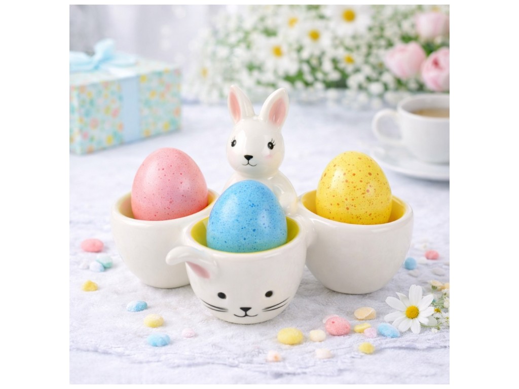 Підставка для яєць Easter, кераміка, 12х5см, 2 дизайни (ціна за 1шт)