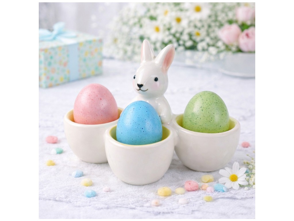 Подставка для яиц Easter, керамика, 9,5х7,5см, 2 дизайна (цена за 1шт)