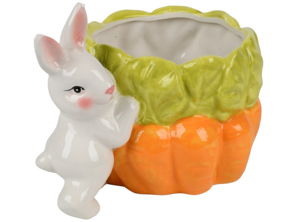 Цукерниця-кашпо великодня Easter, кераміка, 19х15см, колір оранжевий
