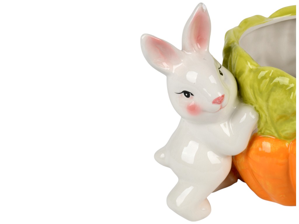 Цукерниця-кашпо великодня Easter, кераміка, 19х15см, колір оранжевий