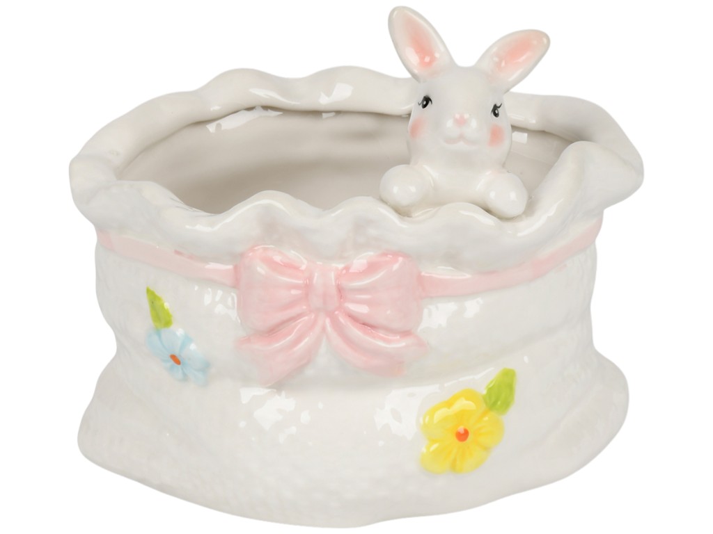 Цукерниця великодня Easter bunny, кераміка, 16х12х15см, колір білий