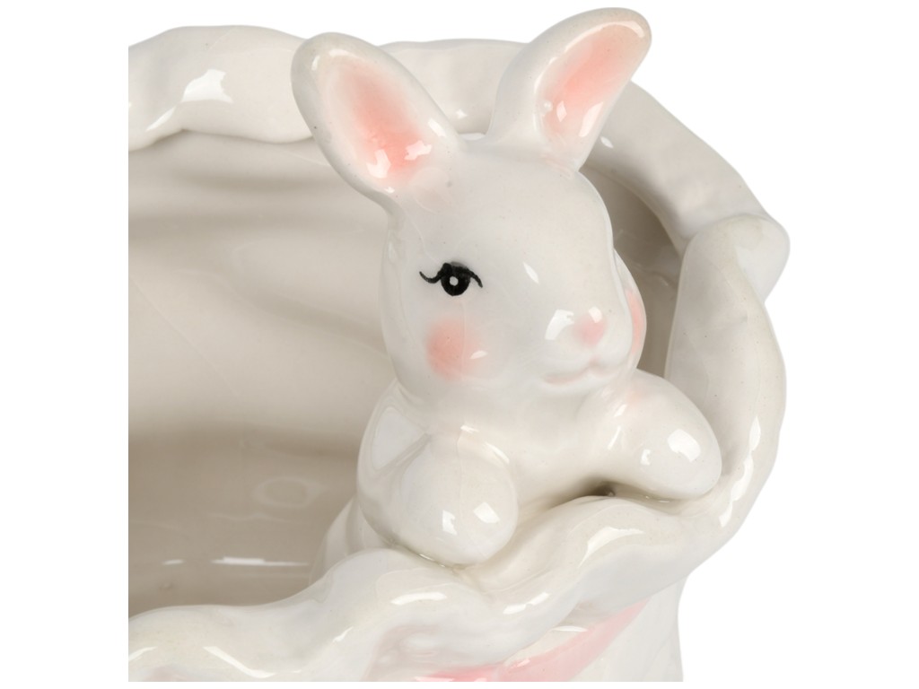 Цукерниця великодня Easter bunny, кераміка, 16х12х15см, колір білий