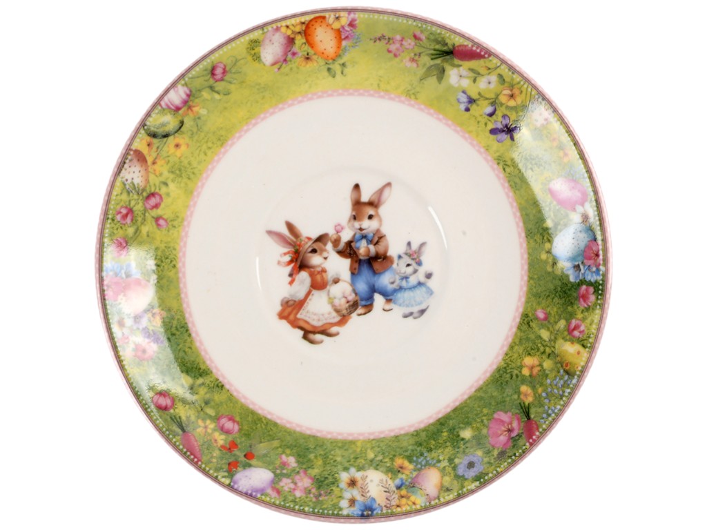 Чашка з блюдцем великодня Easter Tale, порцеляна, 180мл, 14см (ціна за 2 предмети)