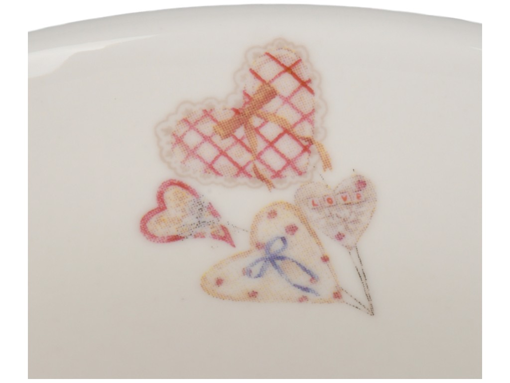 Чашка Amour, фарфор, 440мл, цвет розовый с рисунком