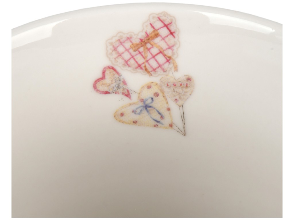 Чашка Amour, фарфор, 370мл, цвет розовый с рисунком