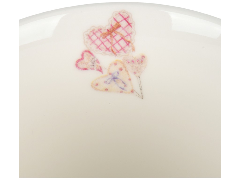 Чашка Amour, фарфор, 420мл, цвет розовый с рисунком