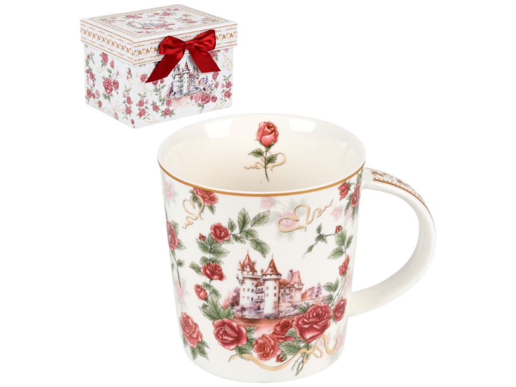 Чашка Royal Rose, фарфор, 320мл, цвет белый с рисунком
