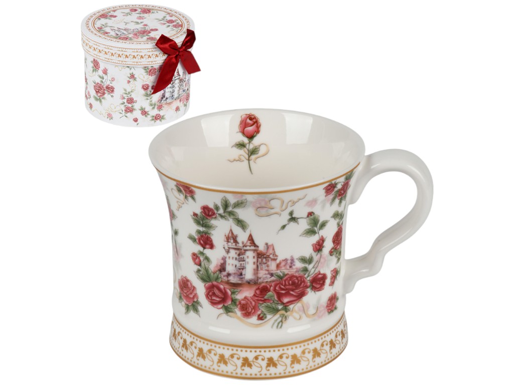 Чашка Royal Rose, порцеляна, 320мл, колір білий з малюнком