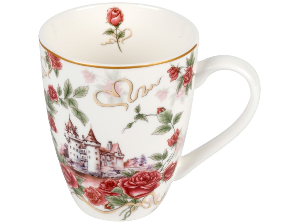 Набор чашек Royal Rose, фарфор, 340мл, цвет белый с рисунком (цена за набор 2шт)